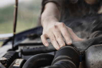 Overheating car engine in North Lakes workshop.